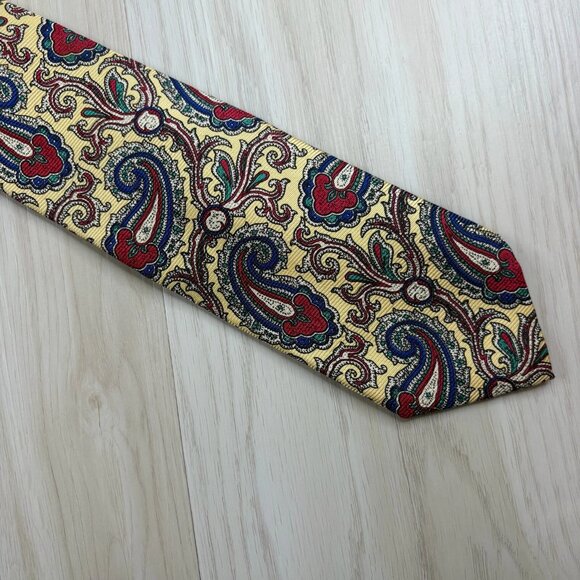 Polo By Ralph Lauren Mens Multicolor Paisley Print Designer Board Tie 58x35 In - Picture 5 of 13